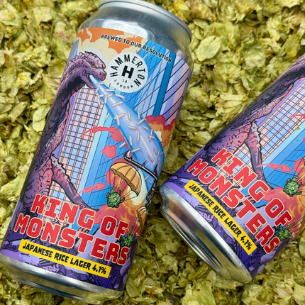 King of Monsters - Rice Lager 4.1% Cans in hops